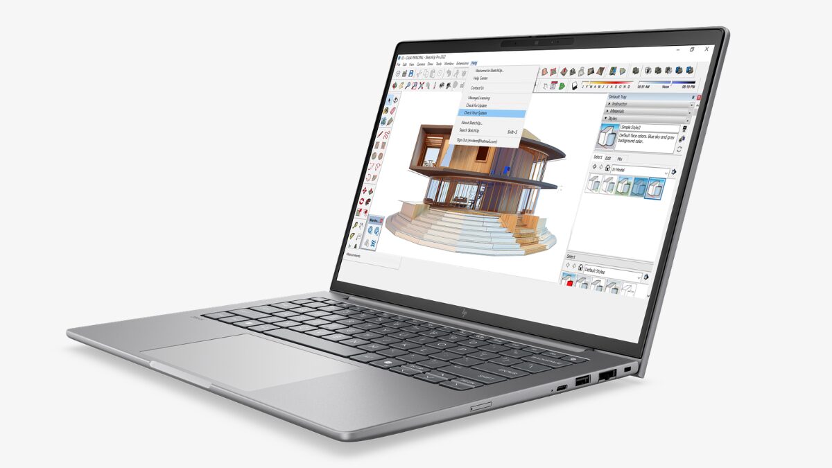 ноутбук HP ZBook 8 G2a с открытым экраном и клавиатурой