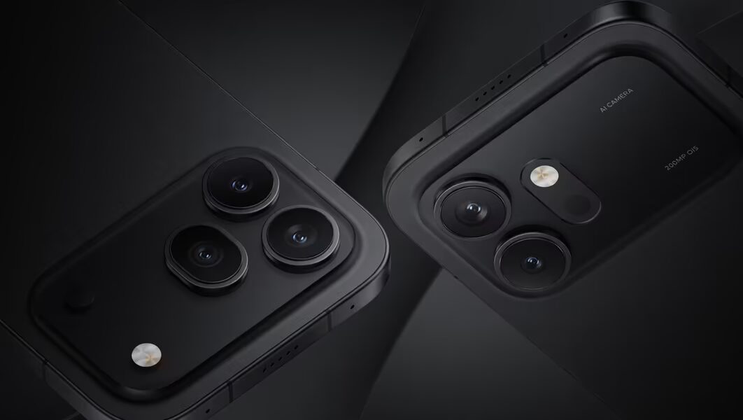 Два черных телефона Honor 600 с тремя камерами каждый
