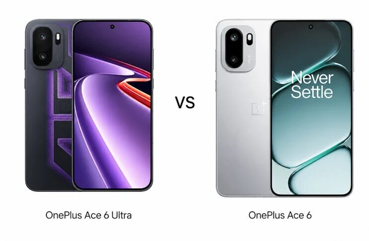 Сравнение смартфонов OnePlus Ace 6 Ultra и Ace 6 в изображениях