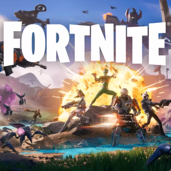 игроки в Fortnite с оружием сражаются в бою