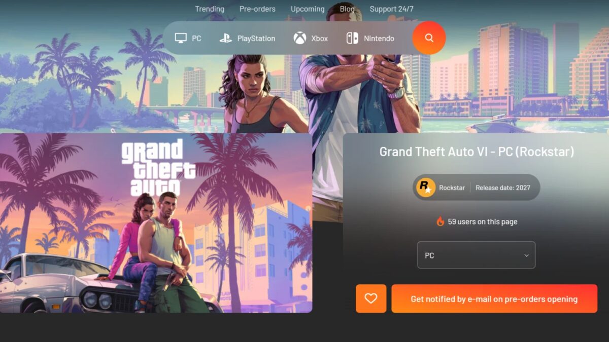 Обложка Grand Theft Auto VI для ПК от Rockstar