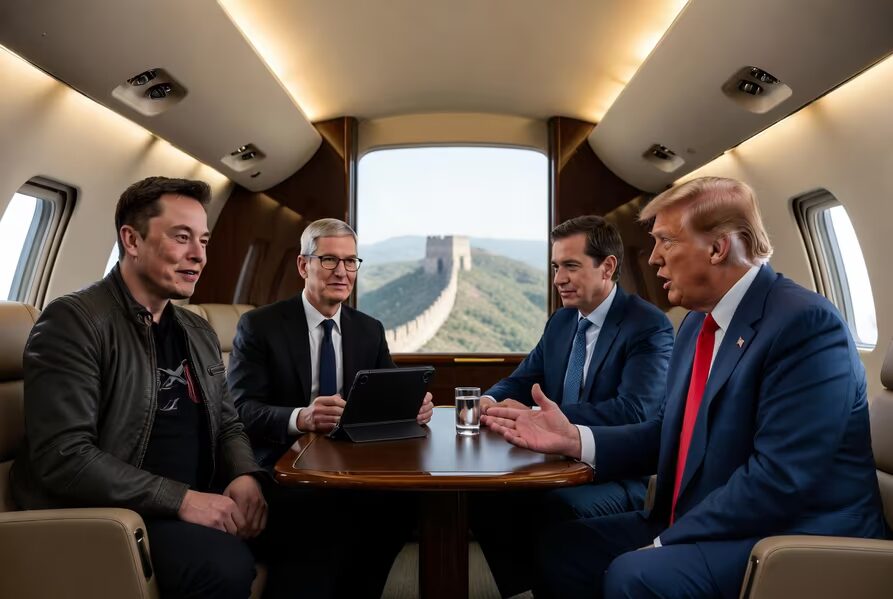 Маска, Кук, Boeing в автомобиле Трамп обсуждают