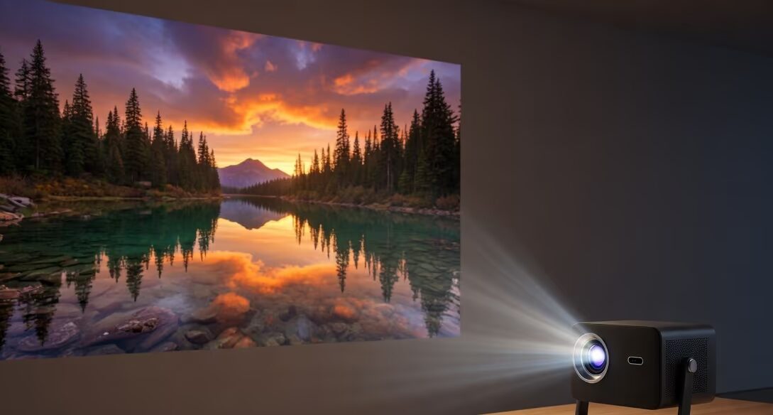 Проектор Honor Choice AI Projector Pro показывает яркое изображение природы