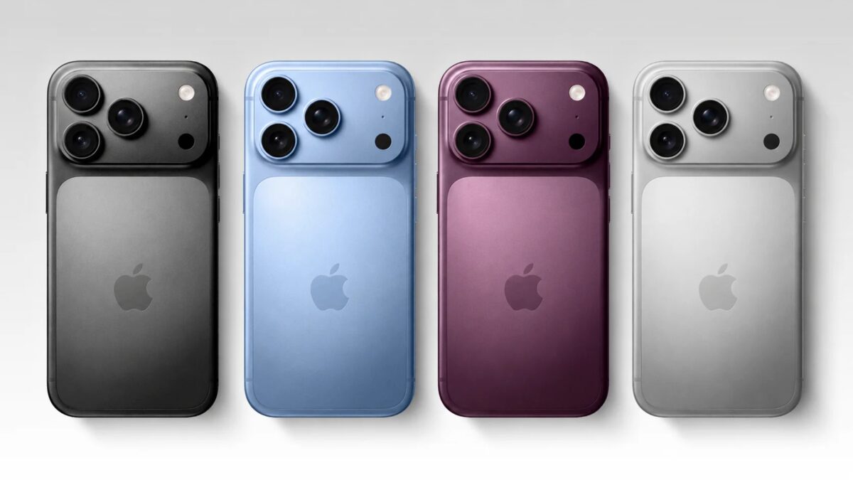 Четыре iPhone 18 Pro разные цвета спереди
