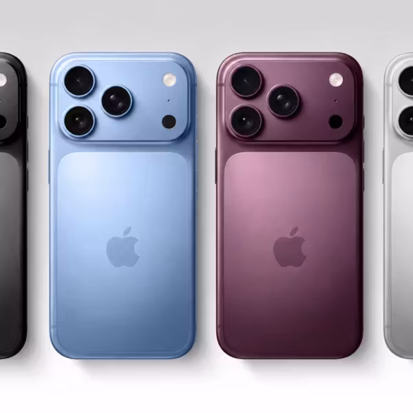 Четыре iPhone 18 Pro разные цвета спереди