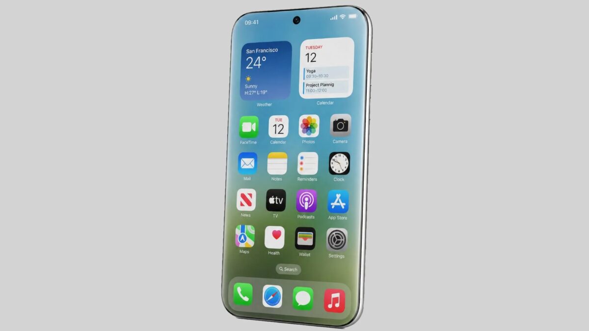 Смартфон iPhone 2028 с гибким экраном по четырём сторонам