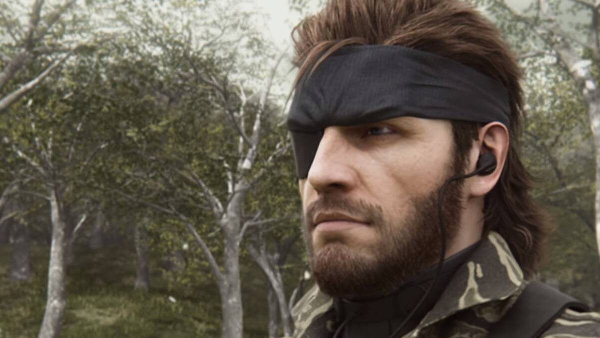 Мужчина в маске на фоне деревьев Metal Gear Solid