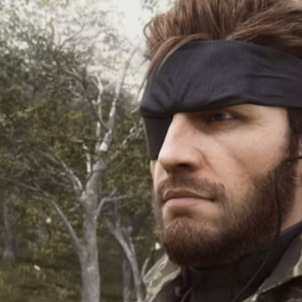 Мужчина в маске на фоне деревьев Metal Gear Solid