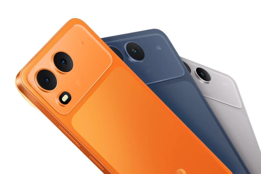 itel Zeno 200 оранжевый с двумя камерами задним видом