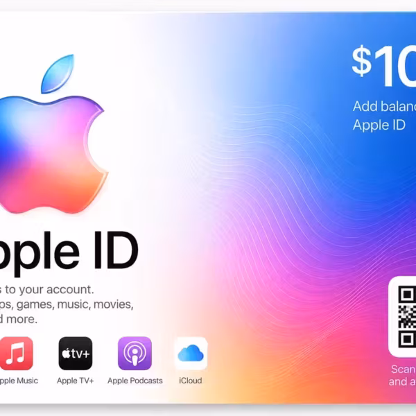Подарочная карта Apple ID на 100 долларов с QR-кодом