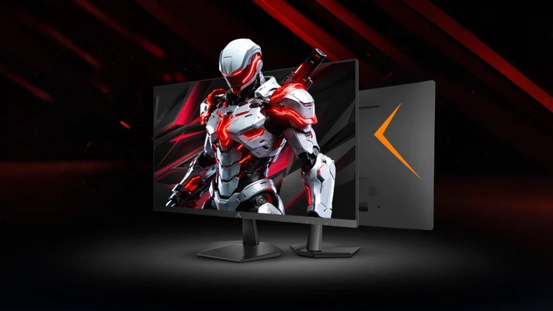 игровой монитор Lenovo Lecoo N2757Q, изображение, техника, дисплей, черный корпус, изображение, изображение, монитор с героем игры