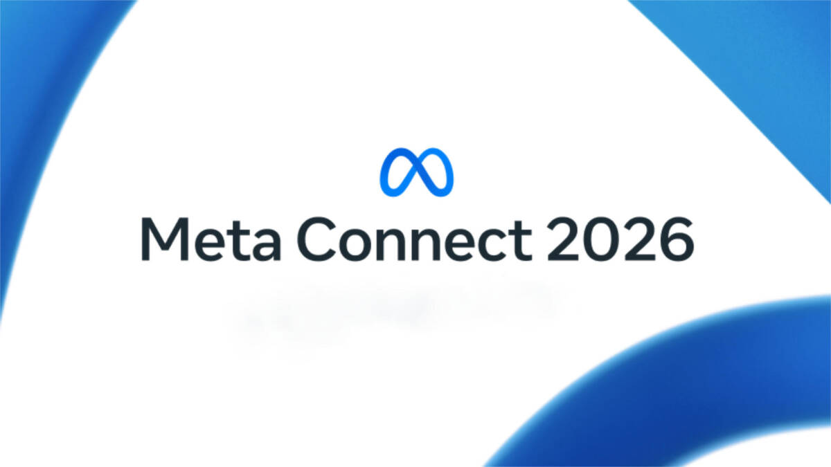 Логотип Meta на фоне белого и синего цветов Meta Connect 2026