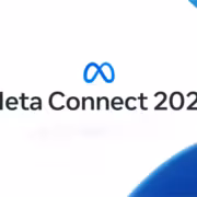 Логотип Meta на фоне белого и синего цветов Meta Connect 2026