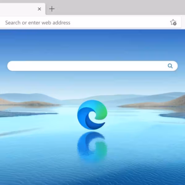 скриншот браузера Microsoft Edge с голубой тематикой
