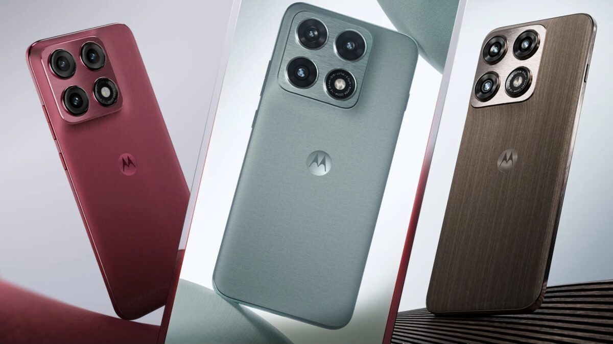 Три смартфона Motorola Edge 70 Pro+ с тройной камерой