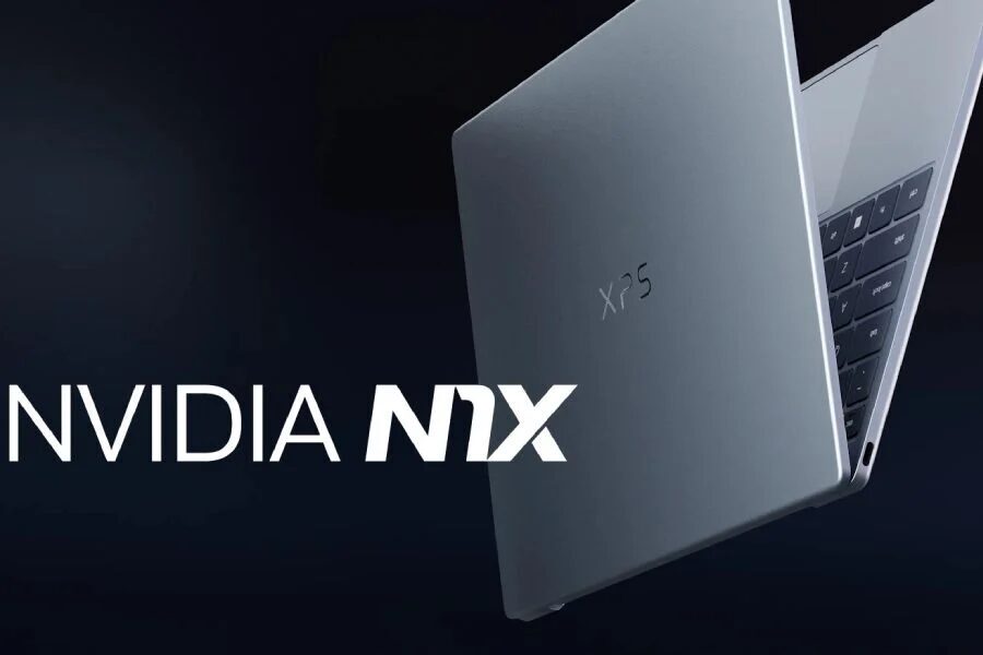 Ноутбук с логотипом Nvidia N1X и клавиатурой