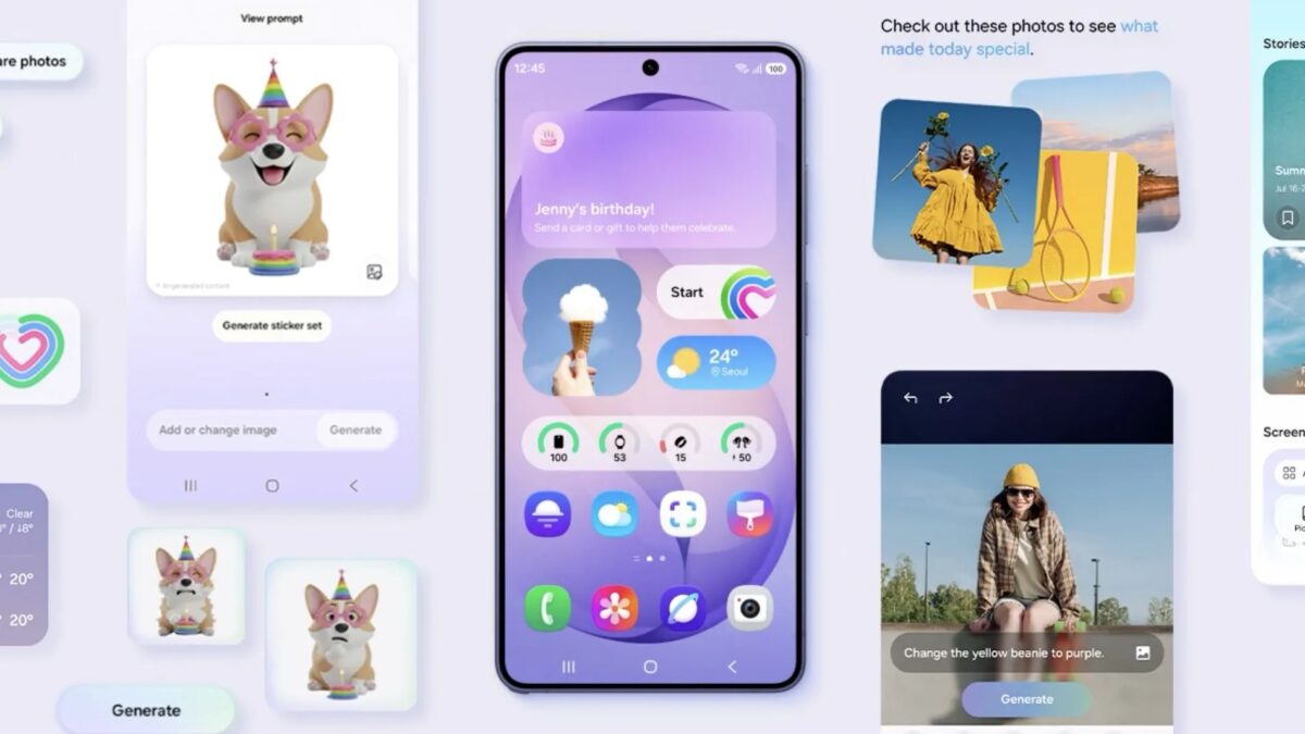 экран смартфона Samsung Galaxy S25 с интерфейсом One UI 8.5