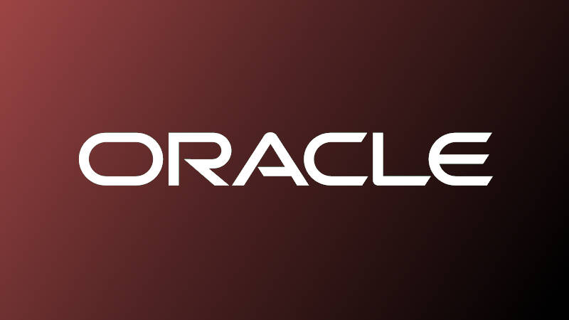 Логотип Oracle на темном фоне с градиентом
