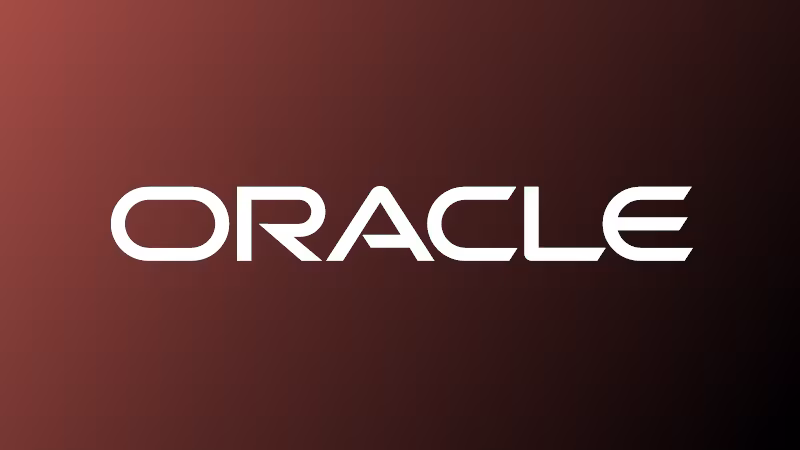 Логотип Oracle на темном фоне с градиентом