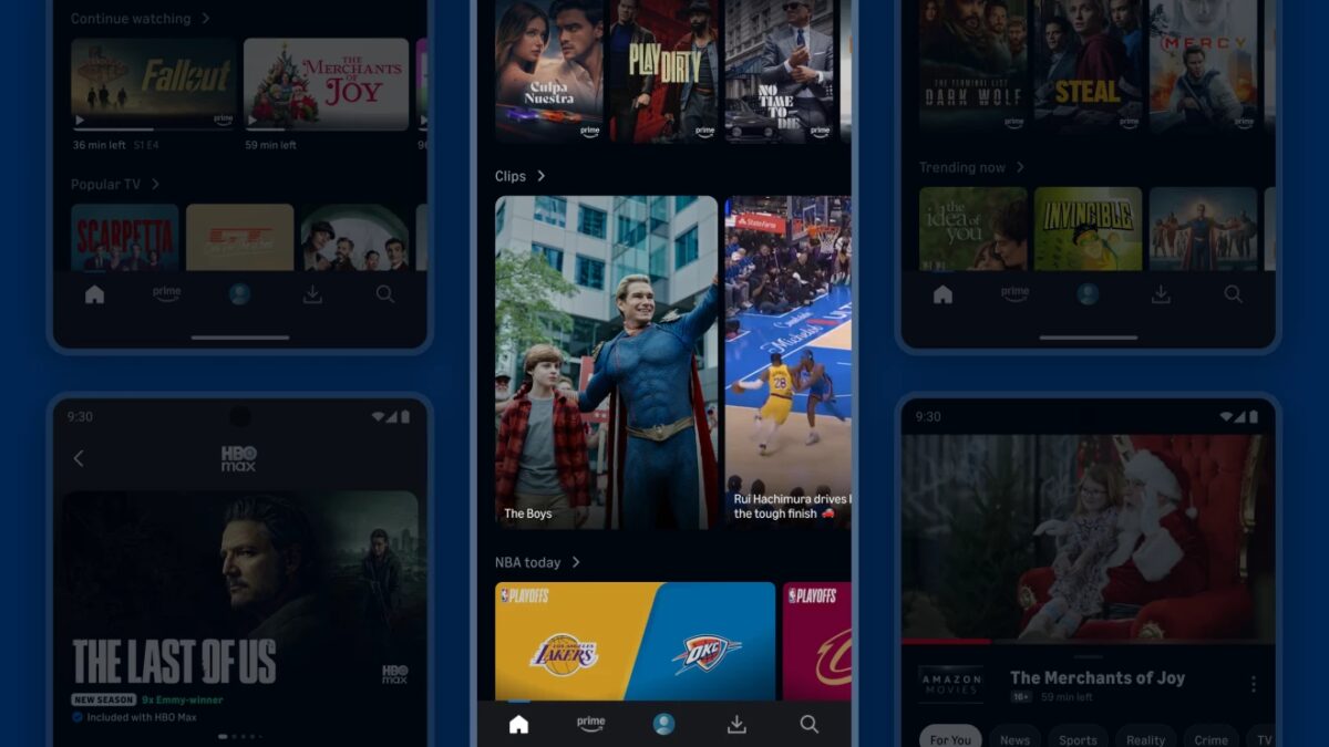 Мобильное устройство с приложением Prime Video разделом Clips