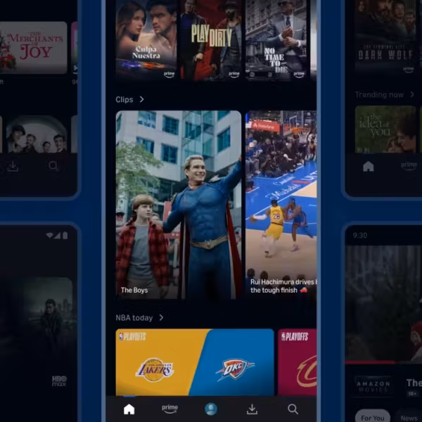 Мобильное устройство с приложением Prime Video разделом Clips