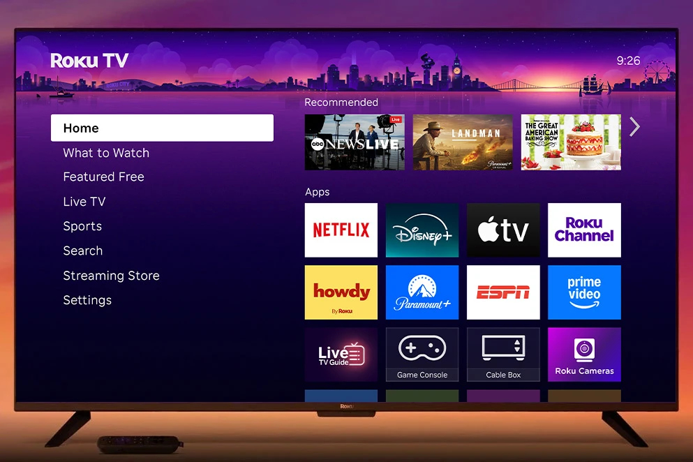 интерфейс Roku с меню и приложениями