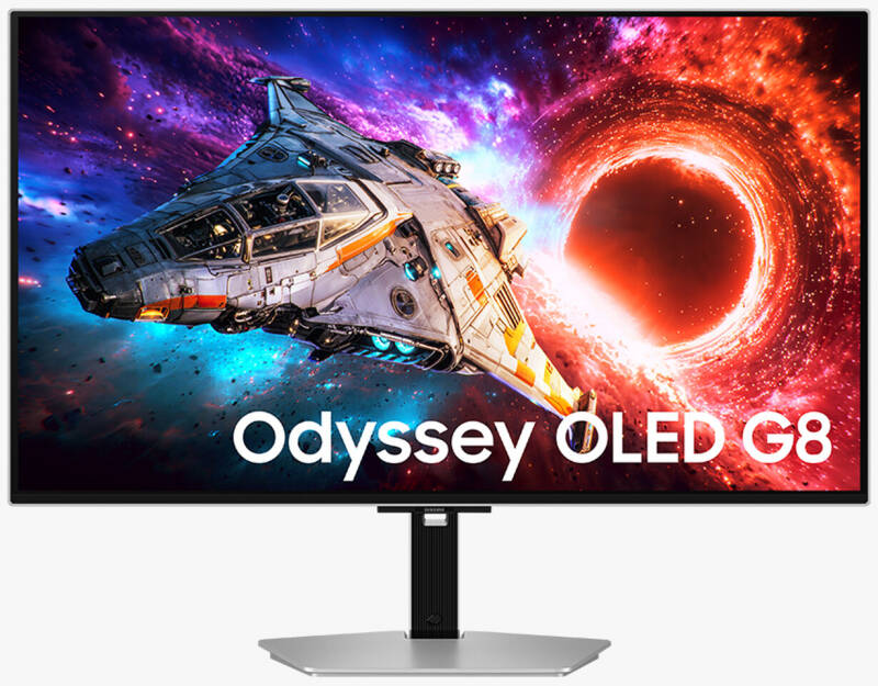 монитор Samsung Odyssey OLED G8 с космическим фоном