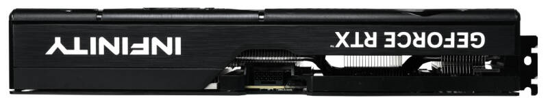 Вид сбоку графического процессора Palit GeForce RTX 5080 Infinity 3 без подсветки