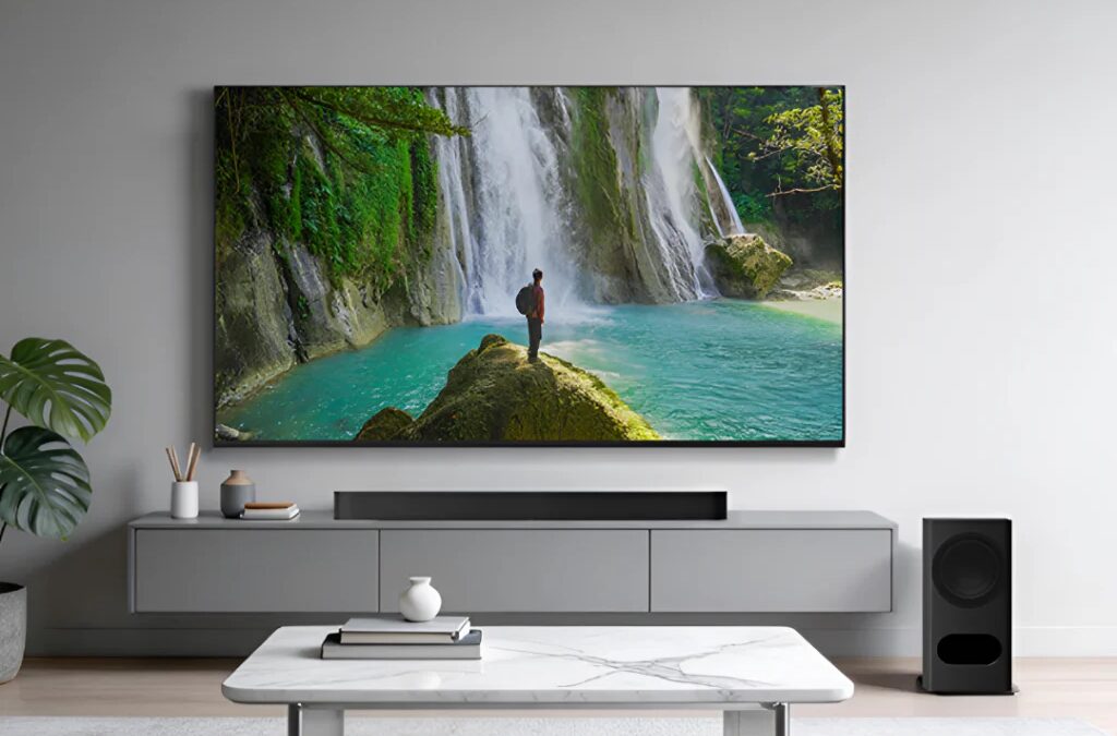 Телевизор Sony и саундбар Sony HT-B500 в гостиной