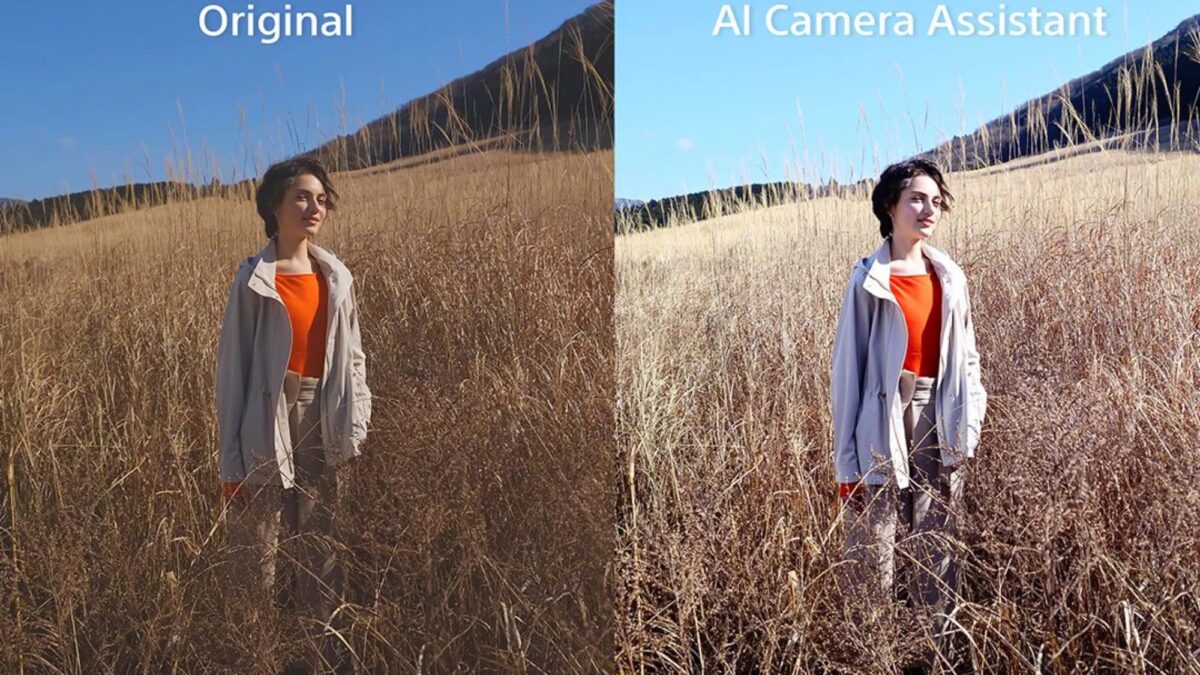 Фотография девушки в поле с травой камера Xperia 1 VIII