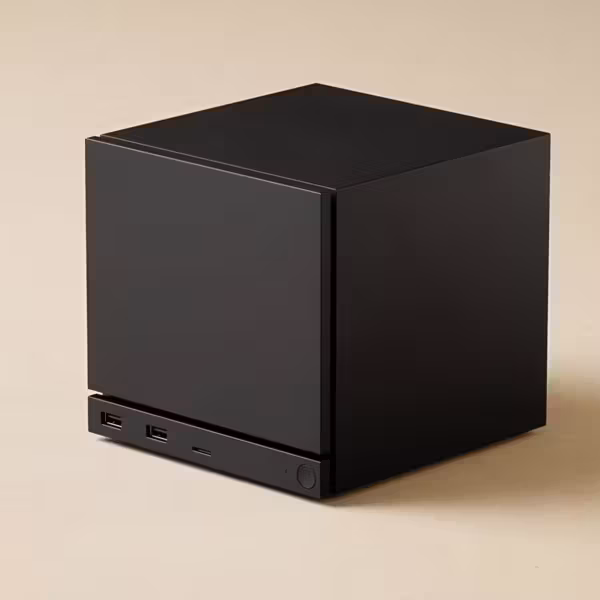 Черный мини-компьютер Steam Machine с USB портами
