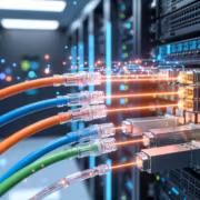 Оборудование серверной с кабелями PCIe для ИИ