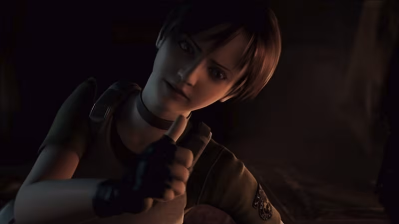 Персонаж из ремейка Resident Evil 0 показывает жест вверх