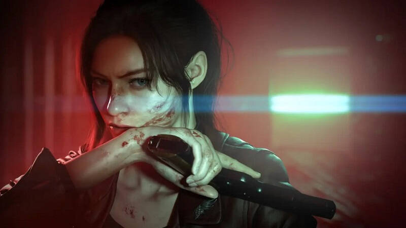 Женщина в кожаной куртке с ножом в руке Resident Evil Veronica