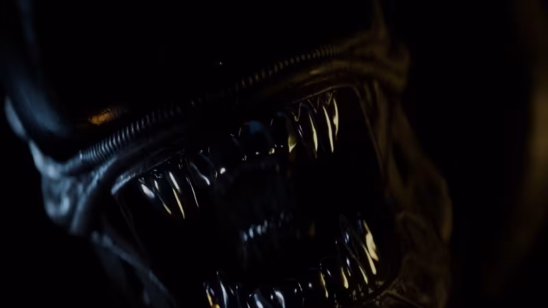 Темное изображение открытого рта аварийного робота Alien: Isolation 2