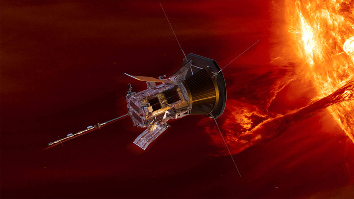 Космический зонд Parker Solar Probe у Солнца в космосе