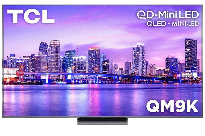 ТЕЛЕВИЗОР TCL QD-Mini LED с городской панорамой