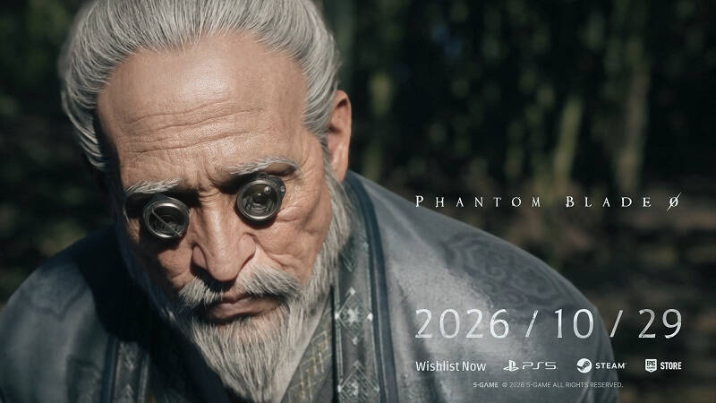Мужчина с белой бородой смотрит через лупы для глаз Phantom Blade Zero
