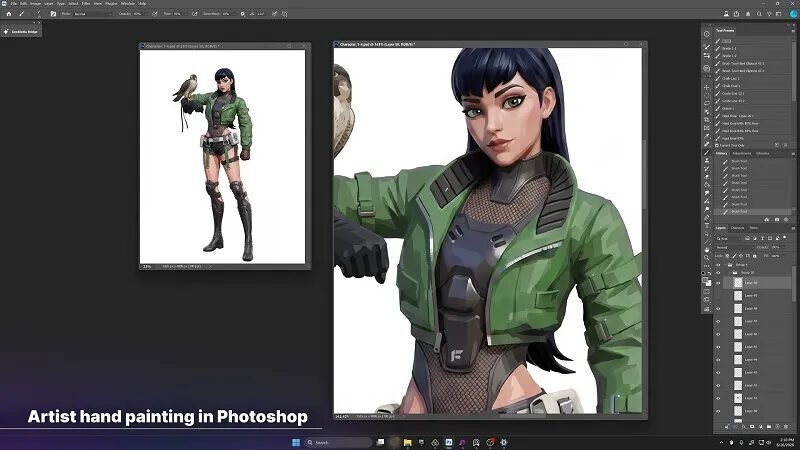 Ручная работа художника в Photoshop сцена из игры Dragon Age
