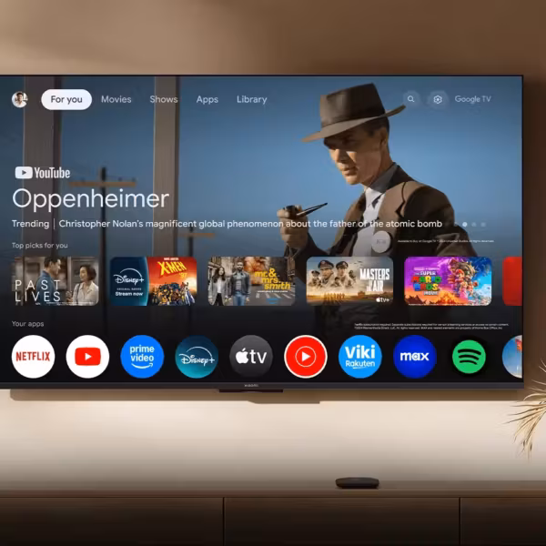 Само устройство Xiaomi ТВ-приставка на стене иконки приложений