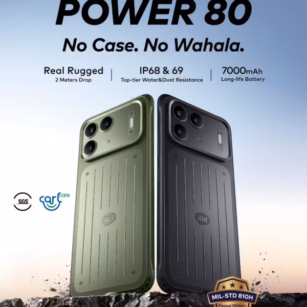 смартфон itel Power 80 зеленый и черный картинки