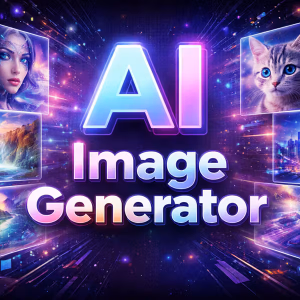 Графика, отображающая AI Image Generator и окружающие изображения