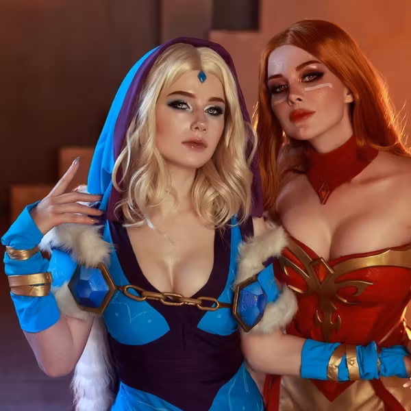 Косплей Crystal Maiden и Lina из Dota 2 русские модели