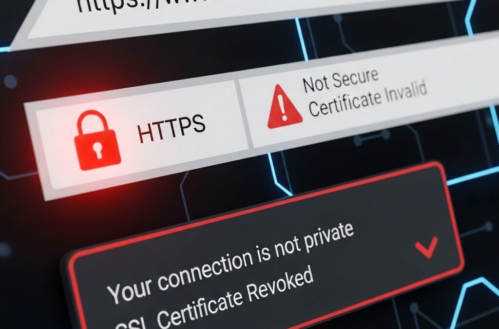 Ошибка сертификата TLS на сайте с названием example.com