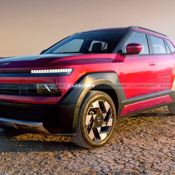 Электрический кроссовер Hyundai Kona 2027 на пустынной местности