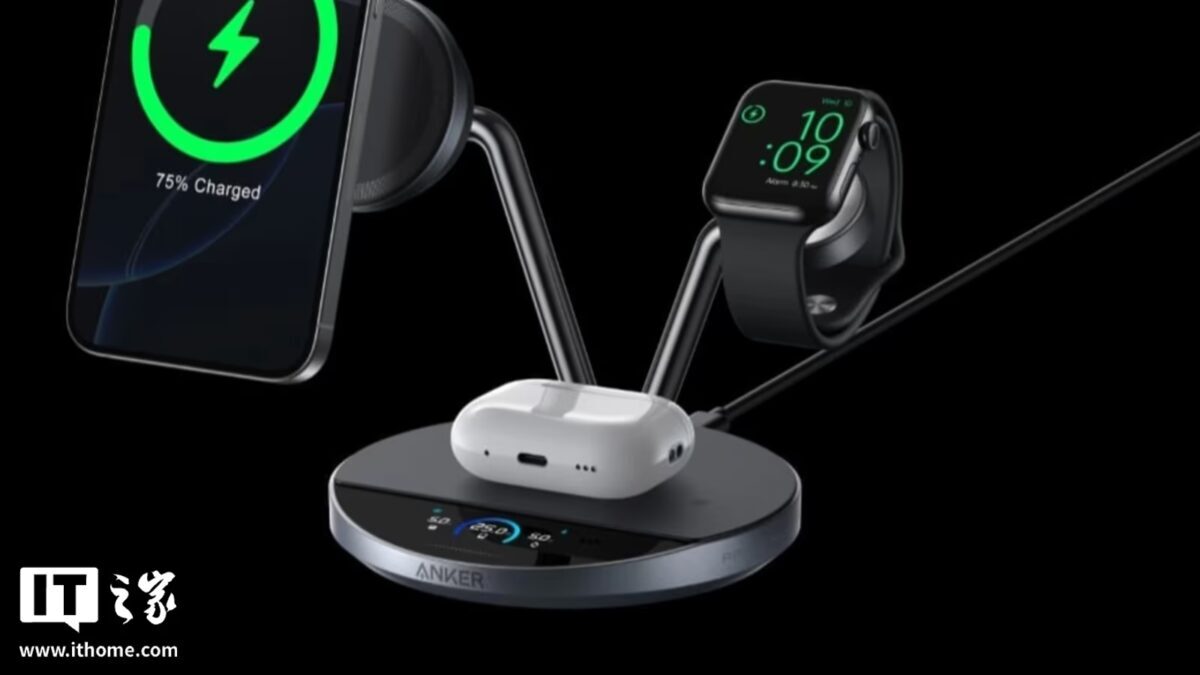 Зарядная станция Anker 3 в 1 с дисплеем и охлаждением