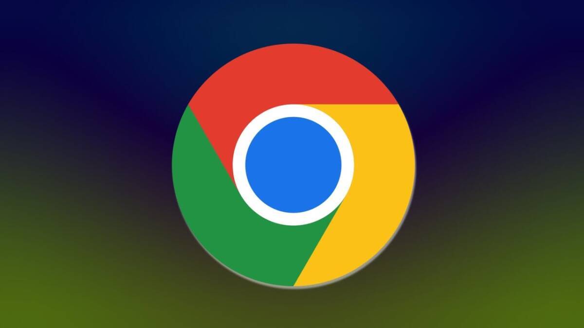 Логотип браузера Chrome на фоне градиентного цвета