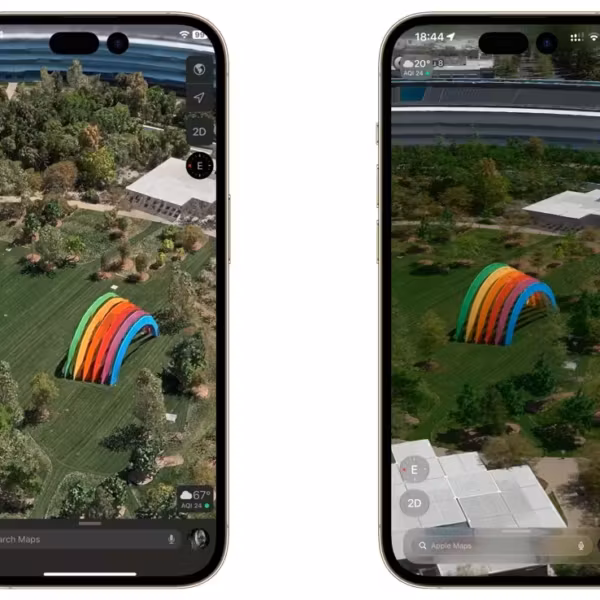 Два iPhone показывают карты Apple Maps обновление iOS 27