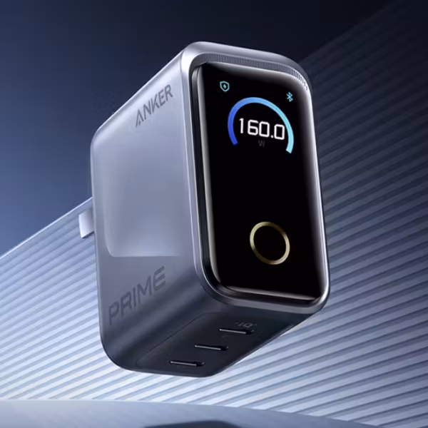 Зарядное устройство Anker Prime 160 Вт дисплей