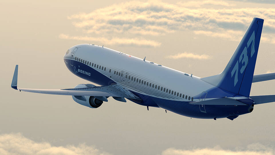 Самолет Boeing 737 с пластинами для экономии топлива авиация